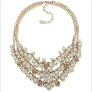 Anne Klein New Gold tone filigree/pearl ne…